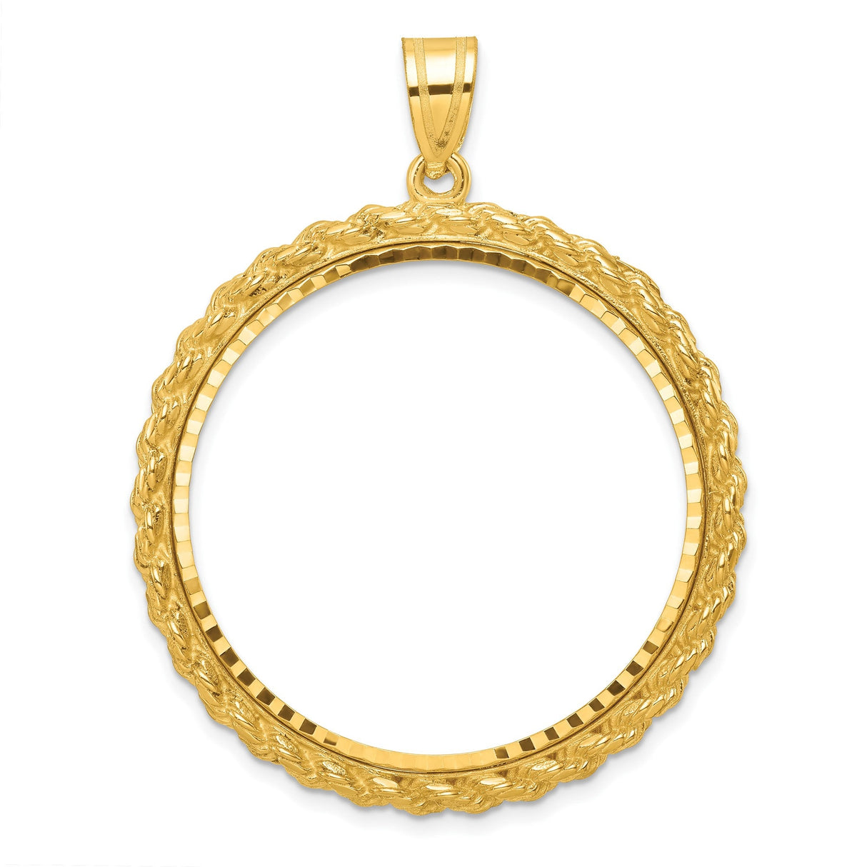 32 mm 14k Yellow Gold coin bezel for 32 mm Coin