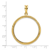 32 mm 14k Yellow Gold coin bezel for 32 mm Coin — size reference (ruler)