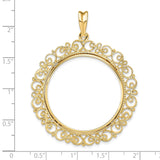 32 mm 14k Yellow Gold coin bezel for 32 mm Coin — size reference (ruler)