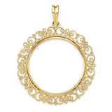 32 mm 14k Yellow Gold coin bezel for 32 mm Coin