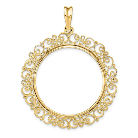 32 mm 14k Yellow Gold coin bezel for 32 mm Coin