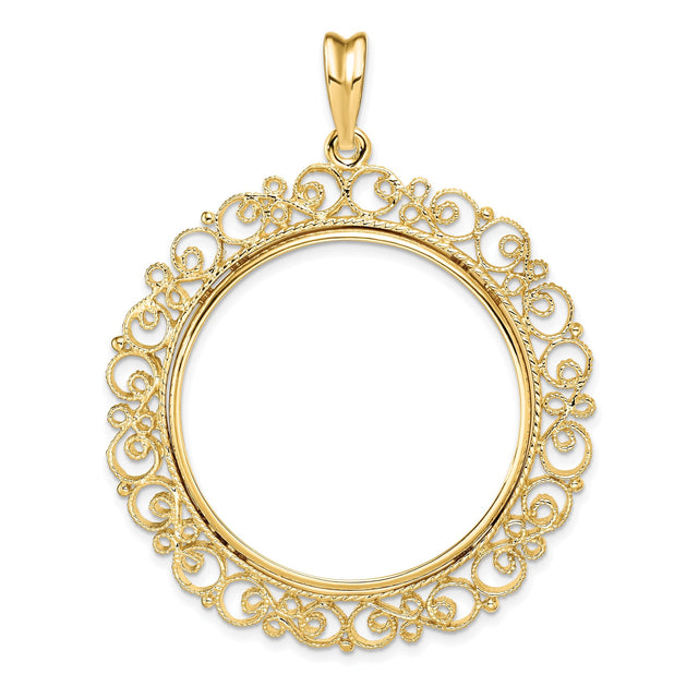 32 mm 14k Yellow Gold coin bezel for 32 mm Coin