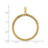 32 mm 14k Yellow Gold coin bezel for 32 mm Coin — size reference (ruler)