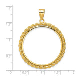 32 mm 14k Yellow Gold coin bezel for 32 mm Coin — size reference (ruler)