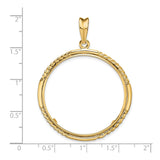 32 mm 14k Yellow Gold coin bezel for 32 mm Coin — size reference (ruler)