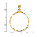 32 mm 14k Yellow Gold coin bezel for 32 mm Coin — size reference (ruler)