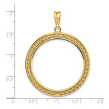 32 mm 14k Yellow Gold coin bezel for 32 mm Coin — size reference (ruler)