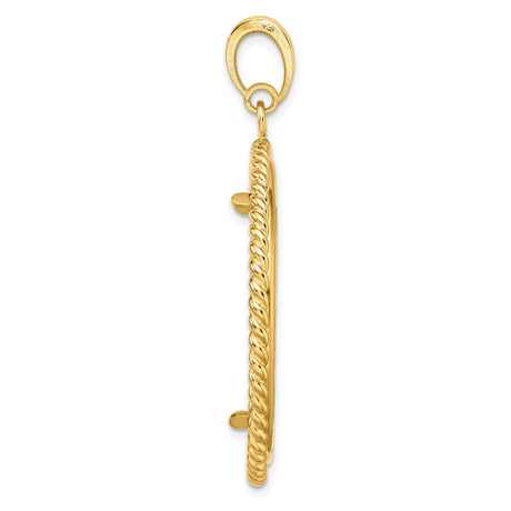 32 mm 14k Yellow Gold coin bezel for 32 mm Coin — alternate view