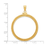 32 mm 14k Yellow Gold coin bezel for 32 mm Coin — size reference (ruler)