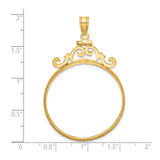 32 mm 14k Yellow Gold coin bezel for 32 mm Coin — size reference (ruler)