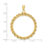 32 mm 14k Yellow Gold coin bezel for 32 mm Coin — size reference (ruler)