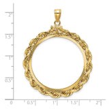 32 mm 14k Yellow Gold coin bezel for 32 mm Coin — size reference (ruler)