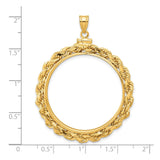 32 mm 14k Yellow Gold coin bezel for 32 mm Coin — size reference (ruler)