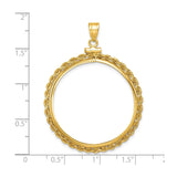 32 mm 14k Yellow Gold coin bezel for 32 mm Coin — size reference (ruler)