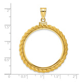 32 mm 14k Yellow Gold coin bezel for 32 mm Coin — size reference (ruler)