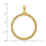 32 mm 14k Yellow Gold coin bezel for 32 mm Coin — size reference (ruler)