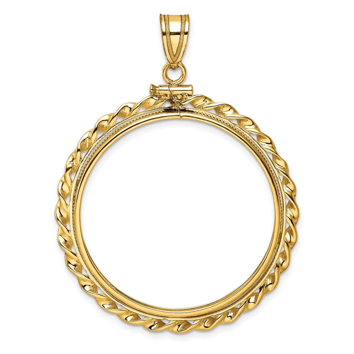 32 mm 14k Yellow Gold coin bezel for 32 mm Coin