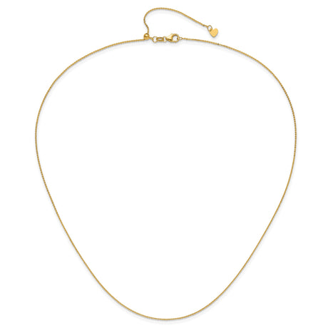 14K Yellow Gold 1.2 mm Polished Chain Necklace alternate angle