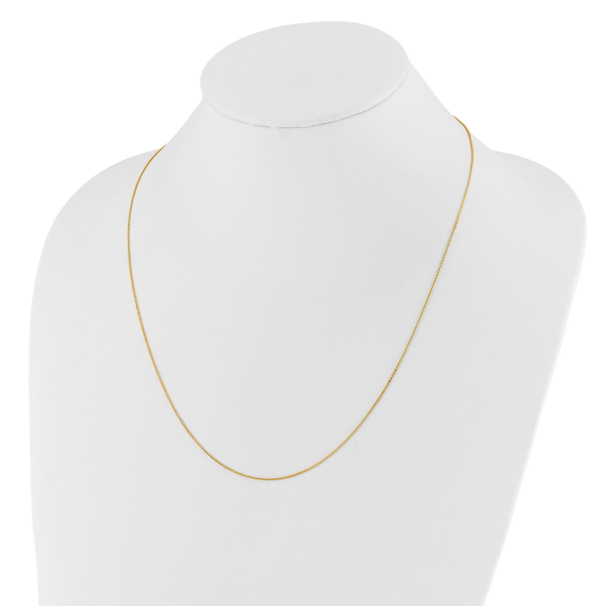 14K Yellow Gold 1.2 mm Polished Chain Necklace detail view
