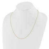 14K Yellow Gold 1.2 mm Polished Chain Necklace detail view