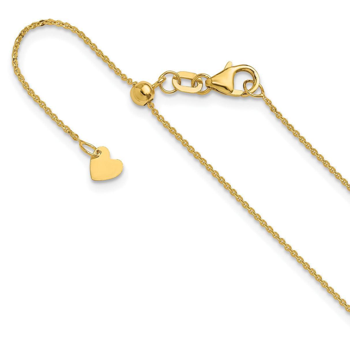 14K Yellow Gold 1.2 mm Polished Chain Necklace detail view