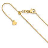 14K Yellow Gold 1.2 mm Polished Chain Necklace detail view