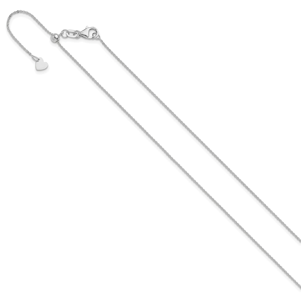 14K White Gold 1.2 mm Polished Chain Necklace