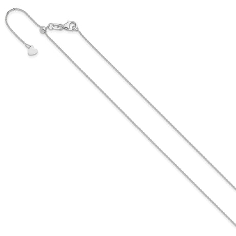 14K White Gold 1.2 mm Polished Chain Necklace