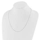 14K White Gold 1.2 mm Polished Chain Necklace detail view