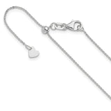 14K White Gold 1.2 mm Polished Chain Necklace detail view