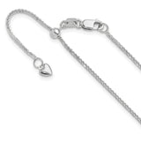14K White Gold 1 mm Polished Chain Necklace detail view