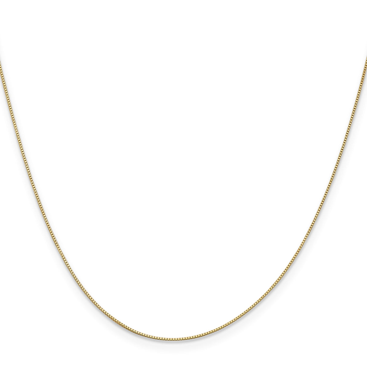 14K Yellow Gold 0.5 mm Box Chain Necklace, Polished