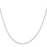 14K Yellow Gold 0.5 mm Box Chain Necklace, Polished