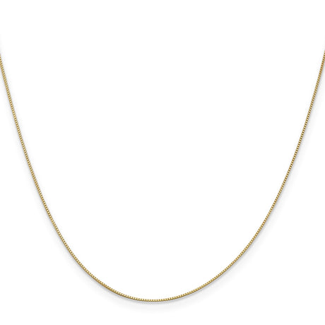 14K Yellow Gold 0.5 mm Box Chain Necklace, Polished