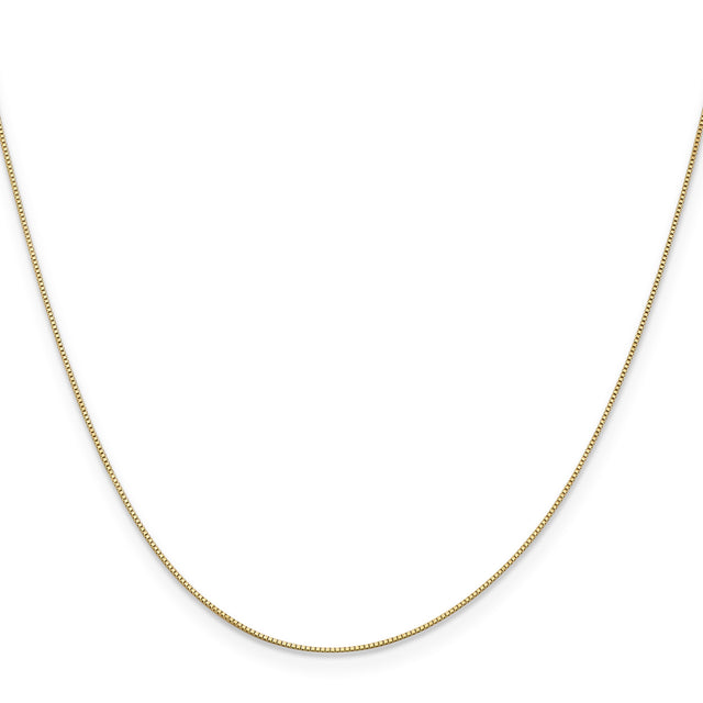 14K Yellow Gold 0.5 mm Box Chain Necklace, Polished