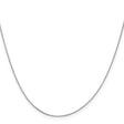 14K White Gold 0.5 mm Box Chain Necklace, Polished