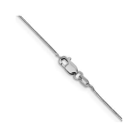14K White Gold 0.5 mm Box Chain Necklace, Polished alternate angle