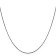 14K White Gold 1.1 mm Box Chain Necklace, Polished