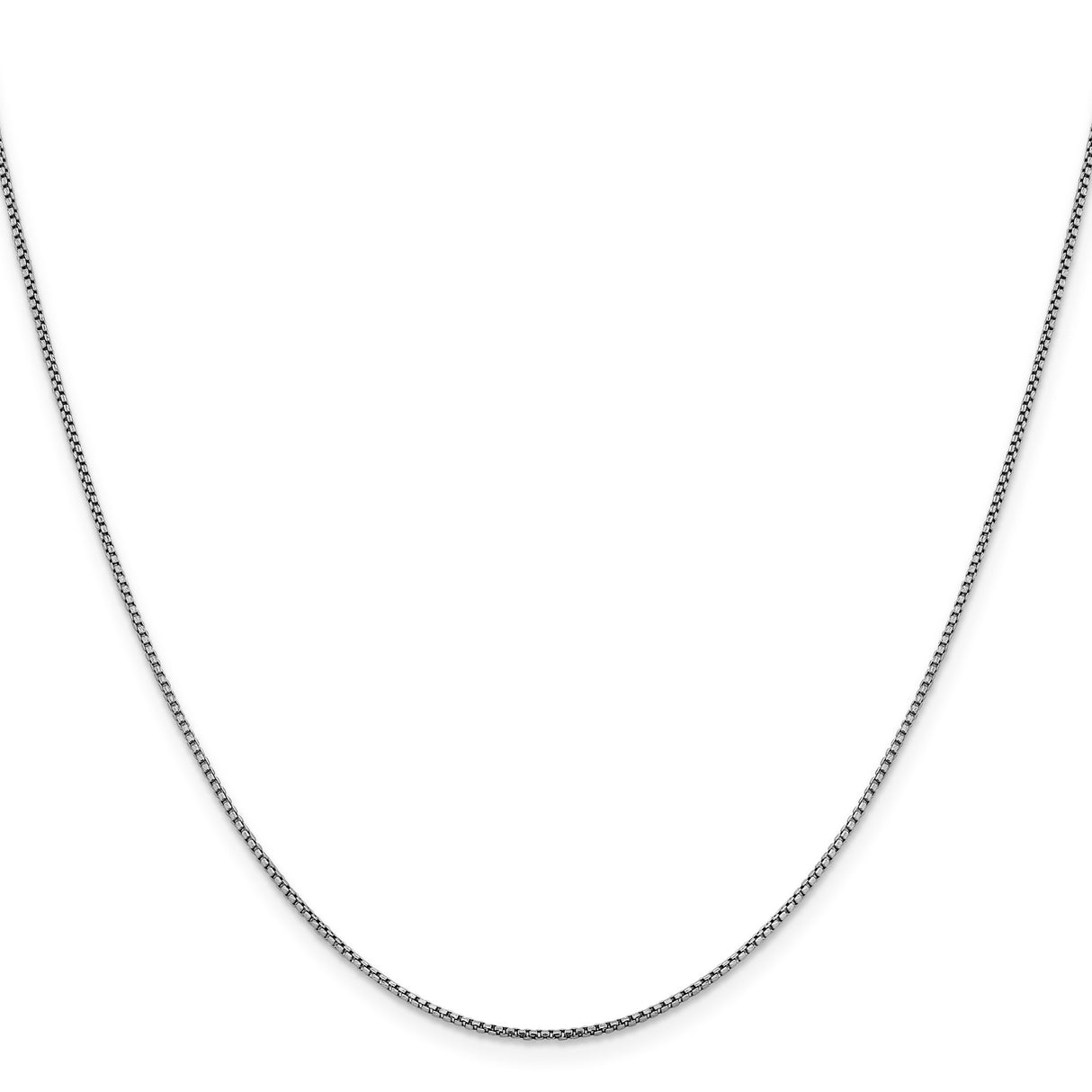 14K White Gold 1.1 mm Box Chain Necklace, Polished