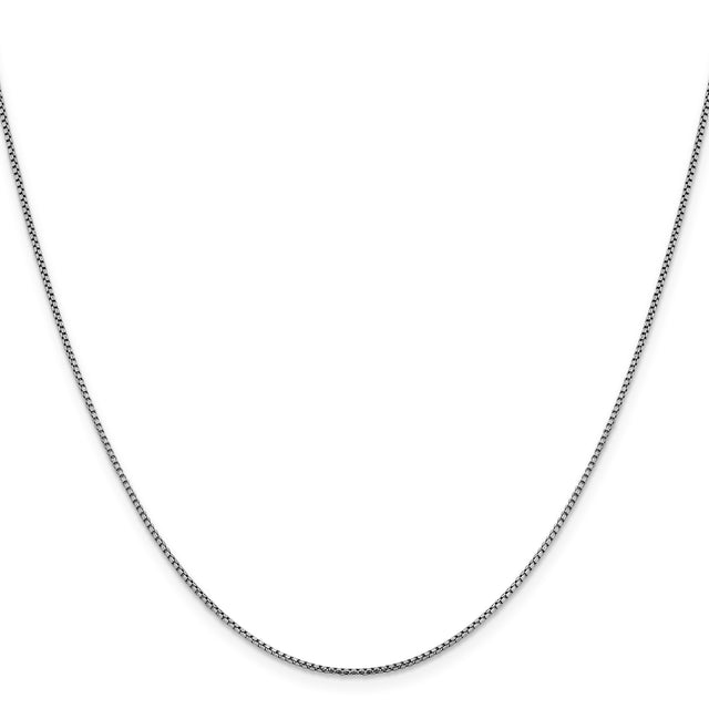 14K White Gold 1.1 mm Box Chain Necklace, Polished