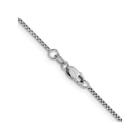 14K White Gold 1.1 mm Box Chain Necklace, Polished alternate angle