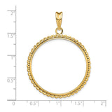 33 mm 14k Yellow Gold coin bezel for 32.7 mm Coin — size reference (ruler)