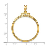 33 mm 14k Yellow Gold coin bezel for 32.7 mm Coin — size reference (ruler)