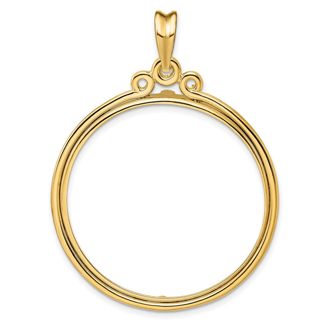 33 mm 14k Yellow Gold coin bezel for 32.7 mm Coin