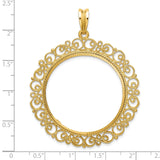 33 mm 14k Yellow Gold coin bezel for 32.7 mm Coin — size reference (ruler)