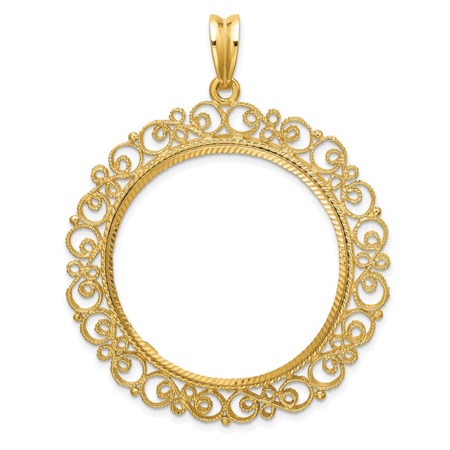 33 mm 14k Yellow Gold coin bezel for 32.7 mm Coin