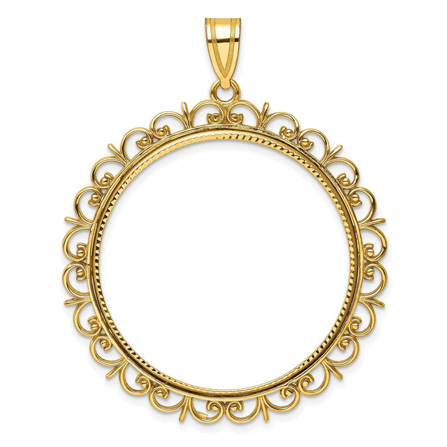 33 mm 14k Yellow Gold coin bezel for 32.7 mm Coin