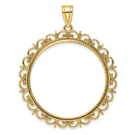 33 mm 14k Yellow Gold coin bezel for 32.7 mm Coin