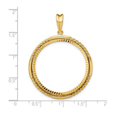 33 mm 14k Yellow Gold coin bezel for 32.7 mm Coin — size reference (ruler)