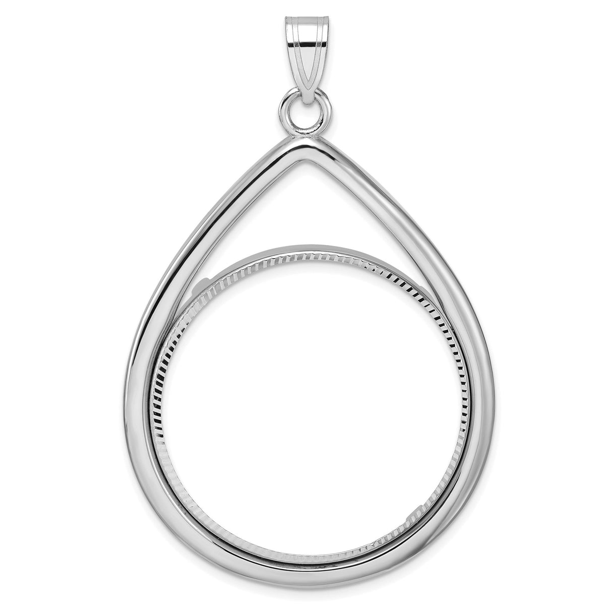 33 mm 14k White Gold coin bezel for 32.7 mm Coin